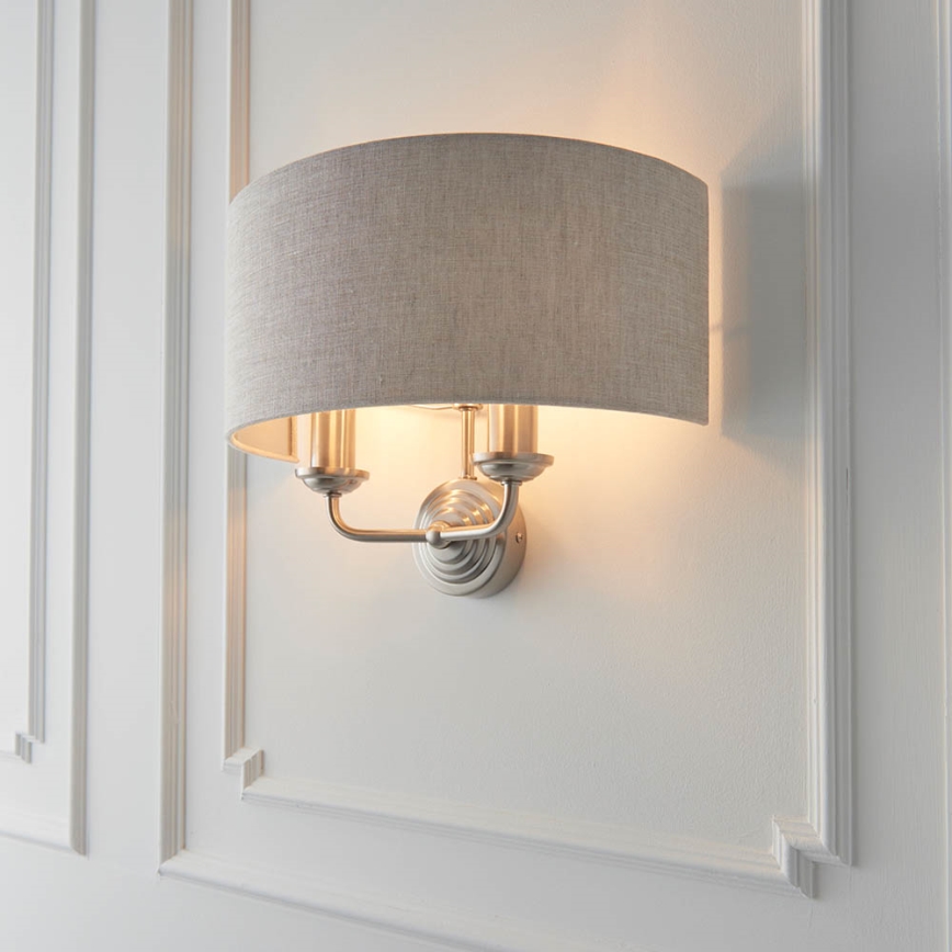 Endon 94403 - Aplique HIGHCLERE 2xE14/40W/230V gris/cromo mate
