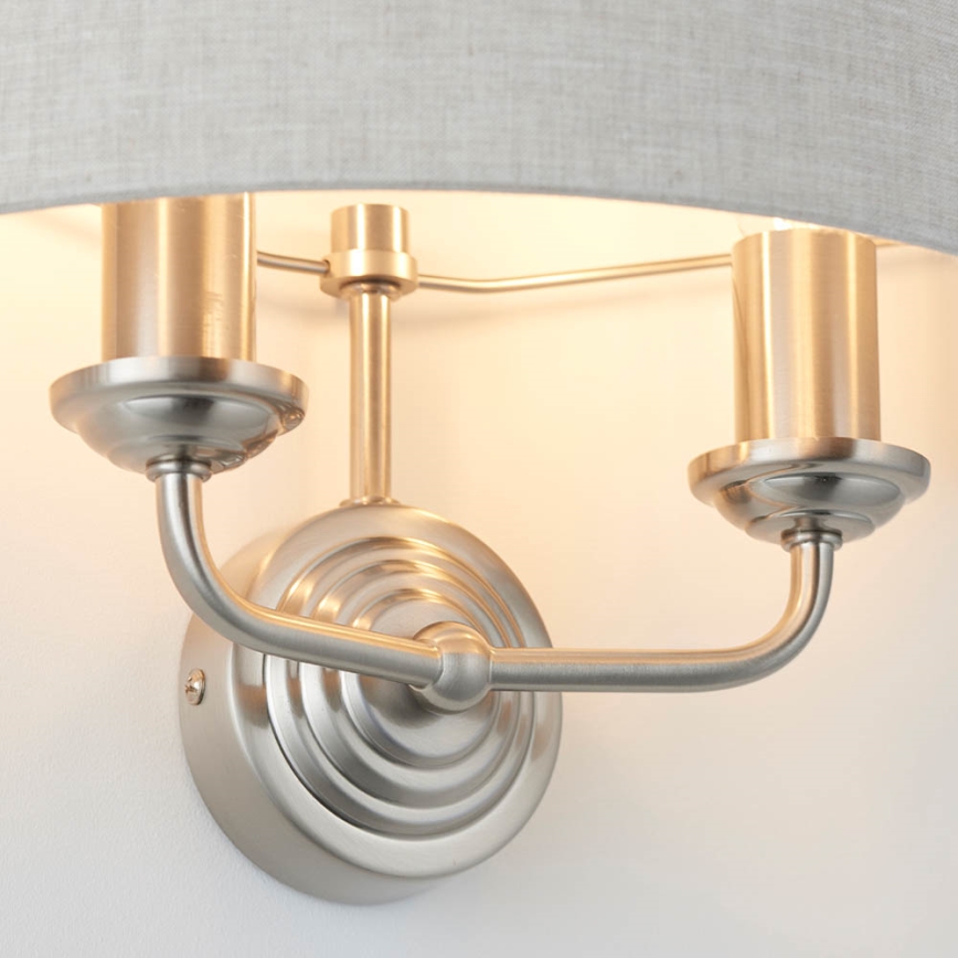 Endon 94403 - Aplique HIGHCLERE 2xE14/40W/230V gris/cromo mate