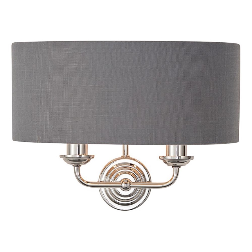 Endon 94406 - Aplique HIGHCLERE 2xE14/40W/230V gris oscuro/cromo brillante