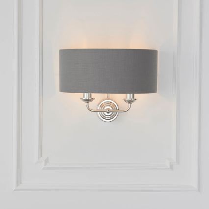 Endon 94406 - Aplique HIGHCLERE 2xE14/40W/230V gris oscuro/cromo brillante