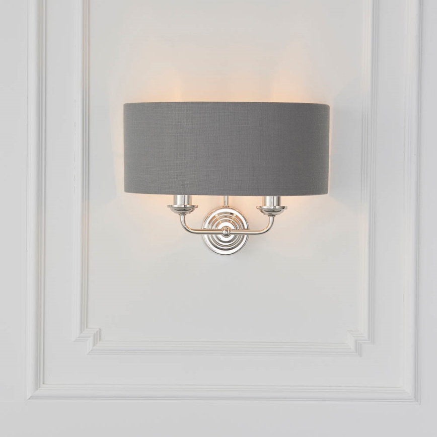 Endon 94406 - Aplique HIGHCLERE 2xE14/40W/230V gris oscuro/cromo brillante