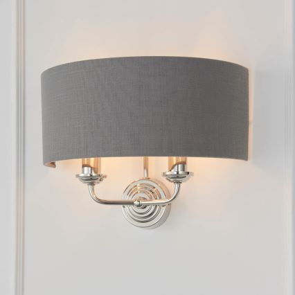 Endon 94406 - Aplique HIGHCLERE 2xE14/40W/230V gris oscuro/cromo brillante