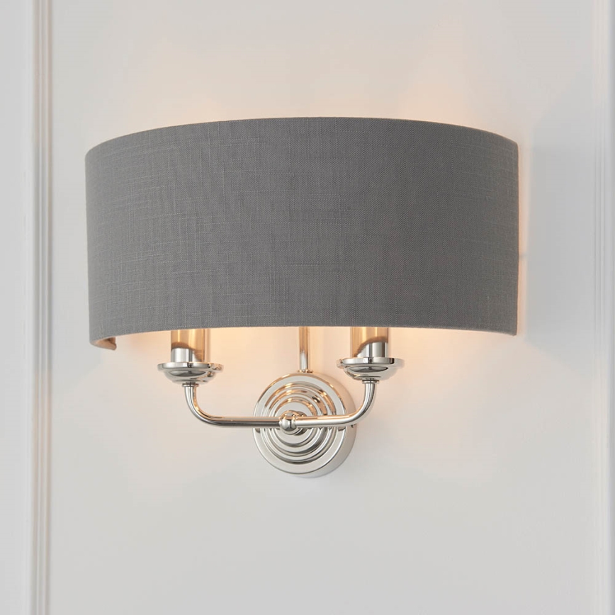 Endon 94406 - Aplique HIGHCLERE 2xE14/40W/230V gris oscuro/cromo brillante