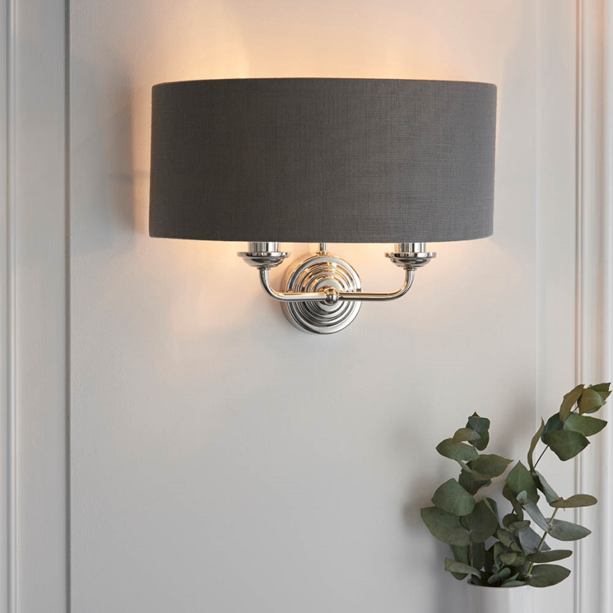 Endon 94406 - Aplique HIGHCLERE 2xE14/40W/230V gris oscuro/cromo brillante