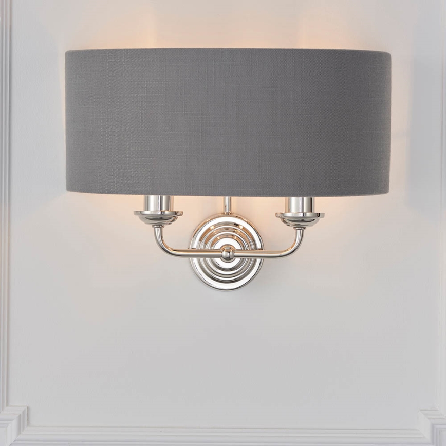 Endon 94406 - Aplique HIGHCLERE 2xE14/40W/230V gris oscuro/cromo brillante