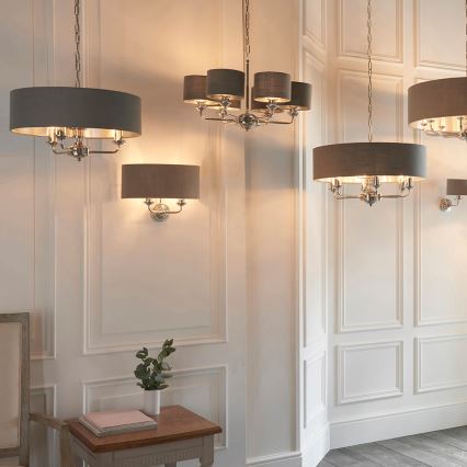 Endon 94406 - Aplique HIGHCLERE 2xE14/40W/230V gris oscuro/cromo brillante