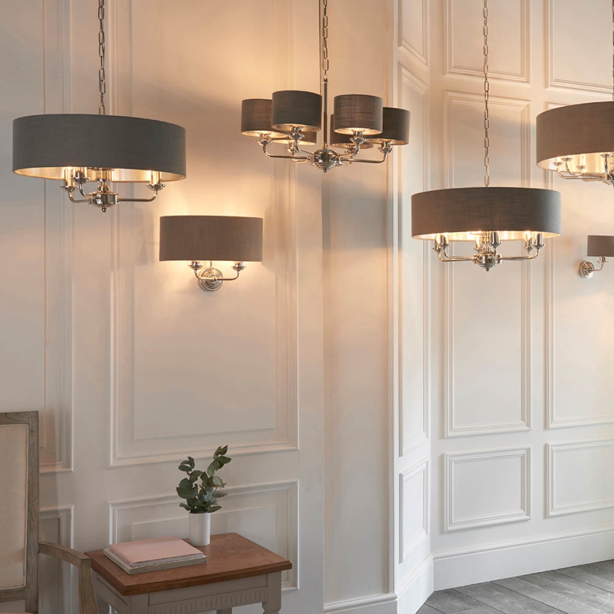 Endon 94406 - Aplique HIGHCLERE 2xE14/40W/230V gris oscuro/cromo brillante
