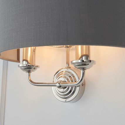 Endon 94406 - Aplique HIGHCLERE 2xE14/40W/230V gris oscuro/cromo brillante