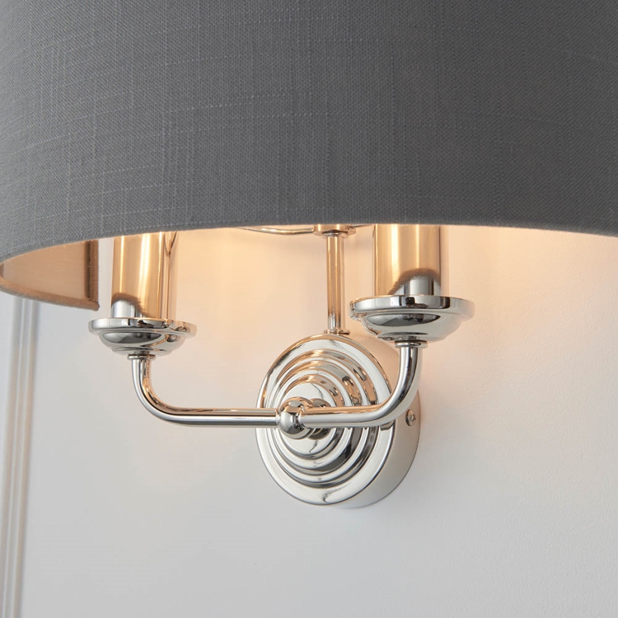 Endon 94406 - Aplique HIGHCLERE 2xE14/40W/230V gris oscuro/cromo brillante