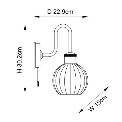 Endon 95507 - Aplique de baño KENDALL 1xE27/10W/230V IP44 latón