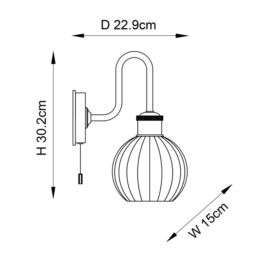 Endon 95507 - Aplique de baño KENDALL 1xE27/10W/230V IP44 latón