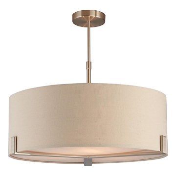 Endon 95834 - Lámpara colgante HAYFIELD 3xE27/40W/230V cromo mate/beige