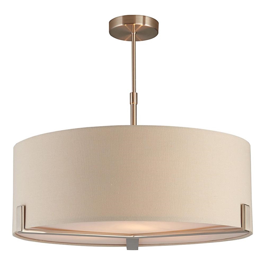 Endon 95834 - Lámpara colgante HAYFIELD 3xE27/40W/230V cromo mate/beige