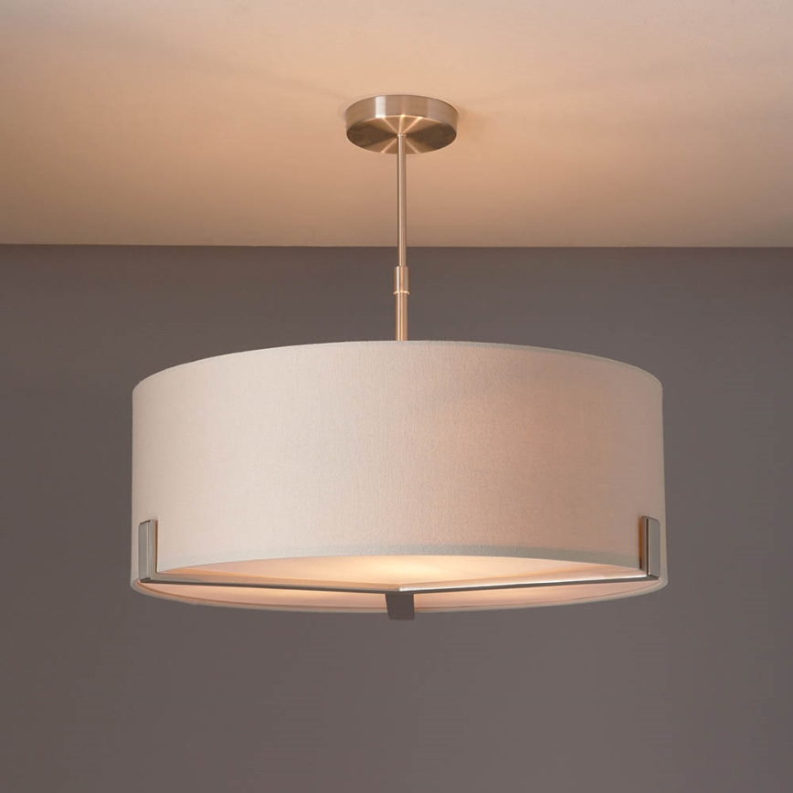 Endon 95834 - Lámpara colgante HAYFIELD 3xE27/40W/230V cromo mate/beige