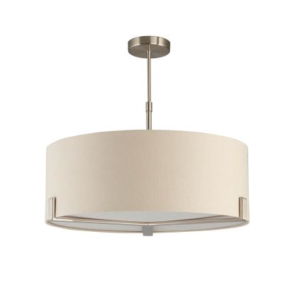 Endon 95834 - Lámpara colgante HAYFIELD 3xE27/40W/230V cromo mate/beige