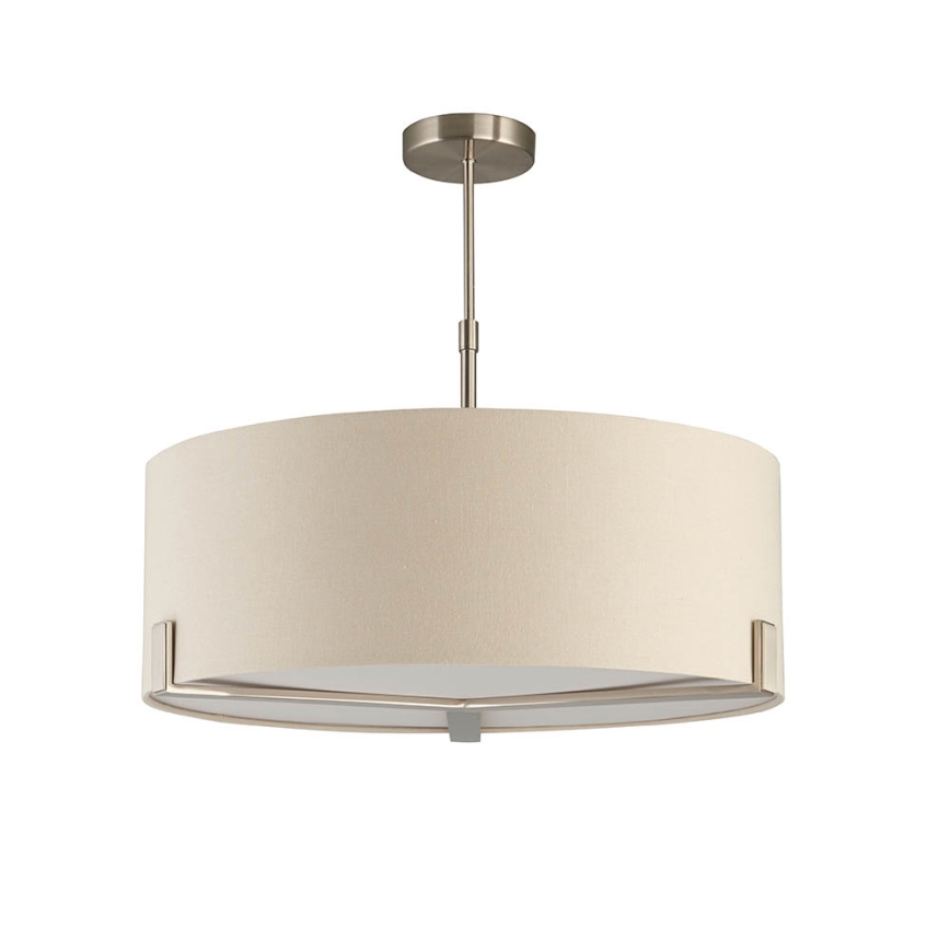 Endon 95834 - Lámpara colgante HAYFIELD 3xE27/40W/230V cromo mate/beige