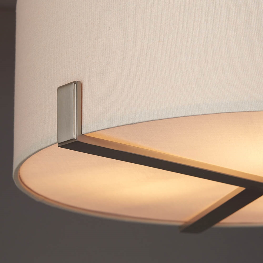 Endon 95834 - Lámpara colgante HAYFIELD 3xE27/40W/230V cromo mate/beige
