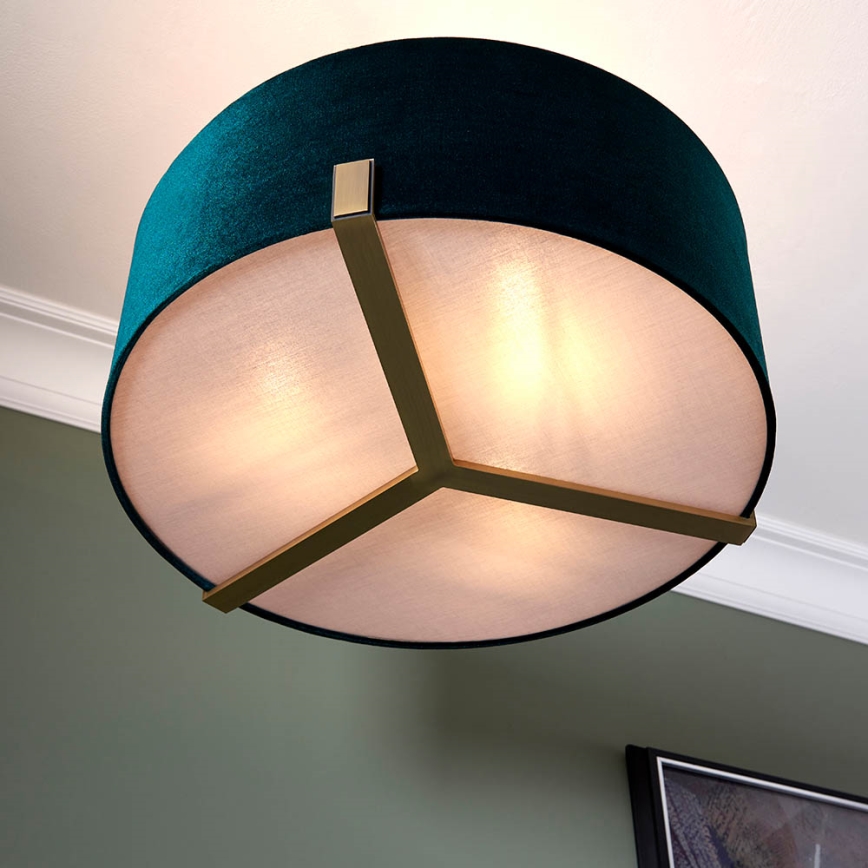 Endon 95839 - Lámpara colgante HAYFIELD 3xE27/40W/230V latón/Verde