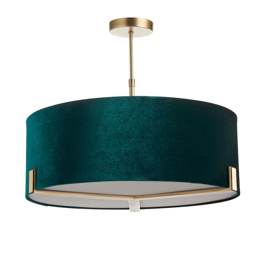 Endon 95839 - Lámpara colgante HAYFIELD 3xE27/40W/230V latón/Verde