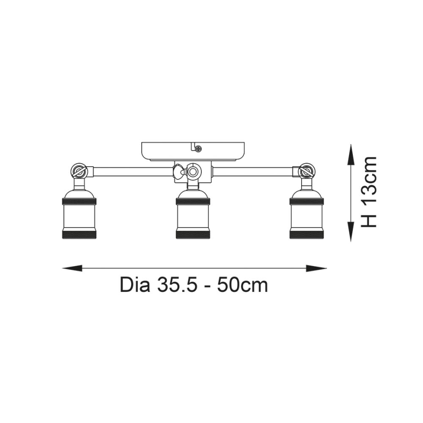Endon 97243 - Foco HAL 3xE27/10W/230V latón