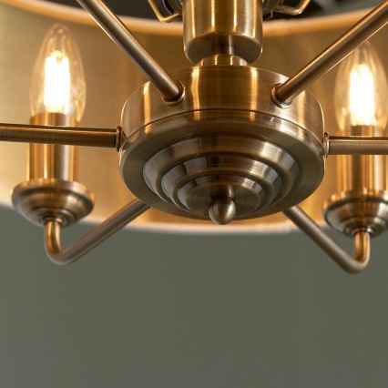 Endon 98933 - Lámpara colgante con cadena HIGHCLERE 6xE14/40W/230V blanco/latón