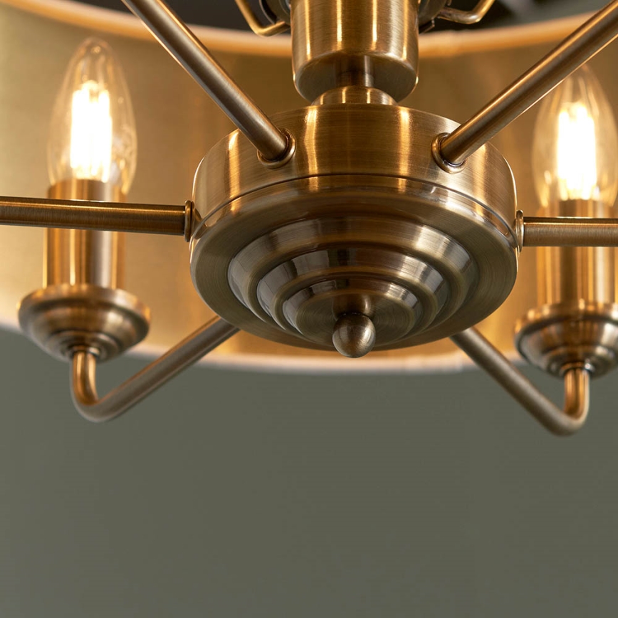 Endon 98933 - Lámpara colgante con cadena HIGHCLERE 6xE14/40W/230V blanco/latón