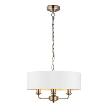 Endon 98934 - Lámpara colgante con cadena HIGHCLERE 3xE14/40W/230V blanco/latón