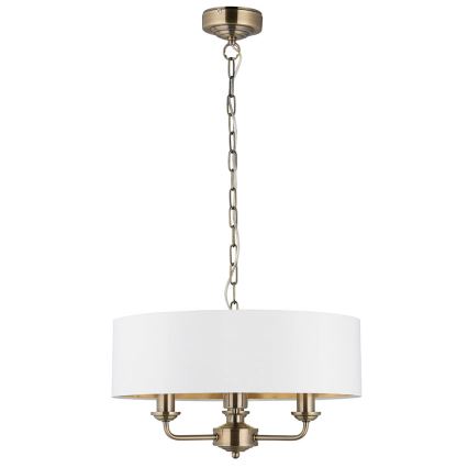 Endon 98934 - Lámpara colgante con cadena HIGHCLERE 3xE14/40W/230V blanco/latón