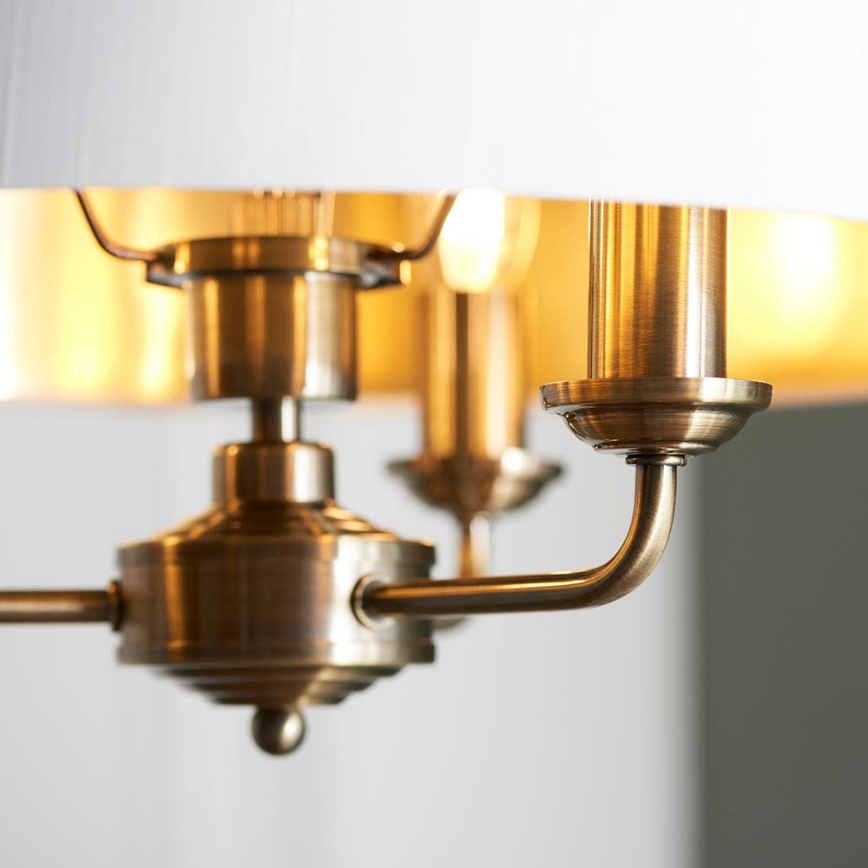Endon 98934 - Lámpara colgante con cadena HIGHCLERE 3xE14/40W/230V blanco/latón