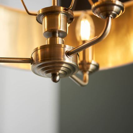 Endon 98934 - Lámpara colgante con cadena HIGHCLERE 3xE14/40W/230V blanco/latón