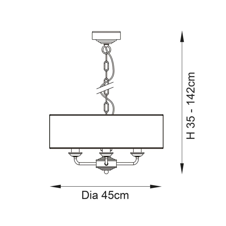 Endon 98934 - Lámpara colgante con cadena HIGHCLERE 3xE14/40W/230V blanco/latón