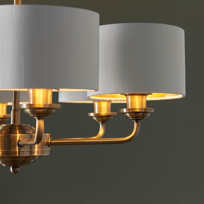 Endon 98936 - Lámpara colgante con cadena HIGHCLERE 6xE14/28W/230V blanco/latón