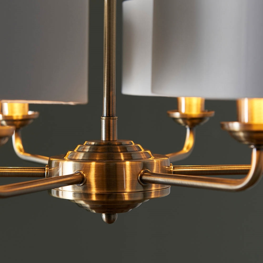 Endon 98936 - Lámpara colgante con cadena HIGHCLERE 6xE14/28W/230V blanco/latón