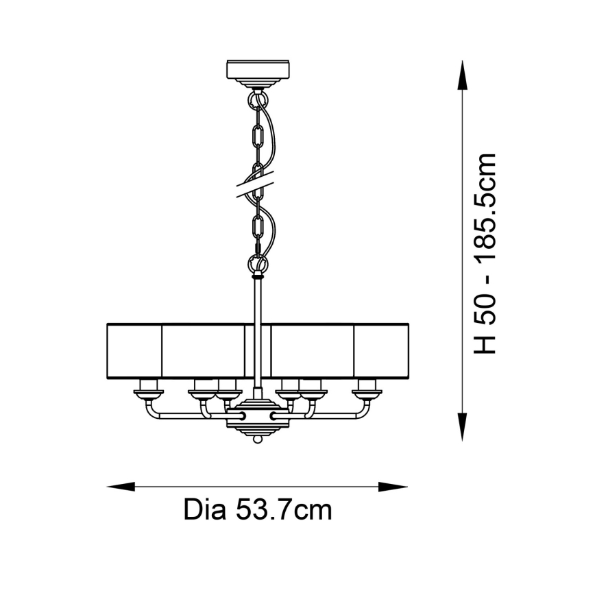 Endon 98936 - Lámpara colgante con cadena HIGHCLERE 6xE14/28W/230V blanco/latón