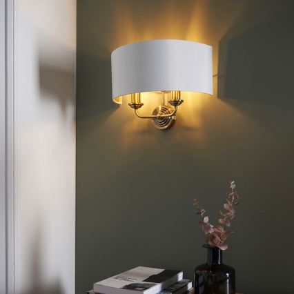 Endon 98937 - Aplique HIGHCLERE 2xE14/40W/230V blanco/latón