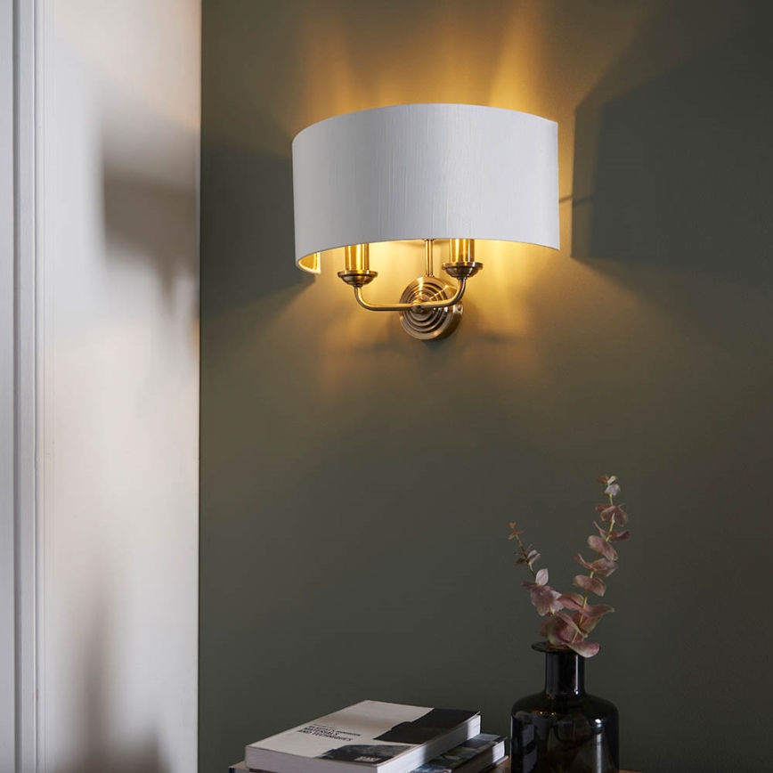 Endon 98937 - Aplique HIGHCLERE 2xE14/40W/230V blanco/latón