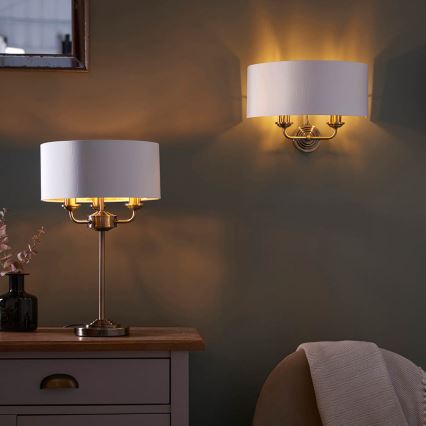 Endon 98937 - Aplique HIGHCLERE 2xE14/40W/230V blanco/latón
