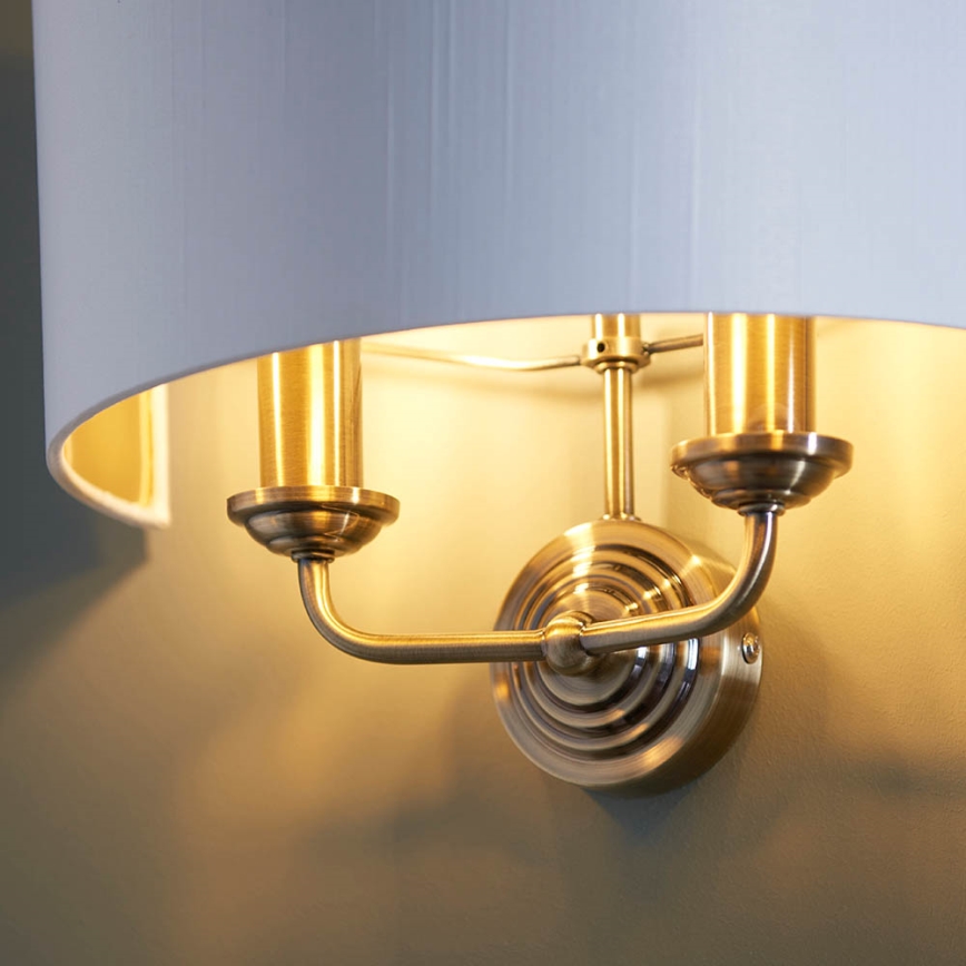 Endon 98937 - Aplique HIGHCLERE 2xE14/40W/230V blanco/latón