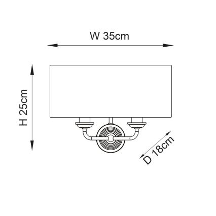 Endon 98937 - Aplique HIGHCLERE 2xE14/40W/230V blanco/latón