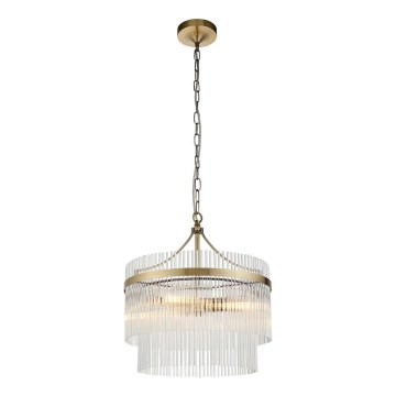 Endon 99167 - Lámpara colgante con cadena MARIETTA 3xE14/7W/230V latón/transparente
