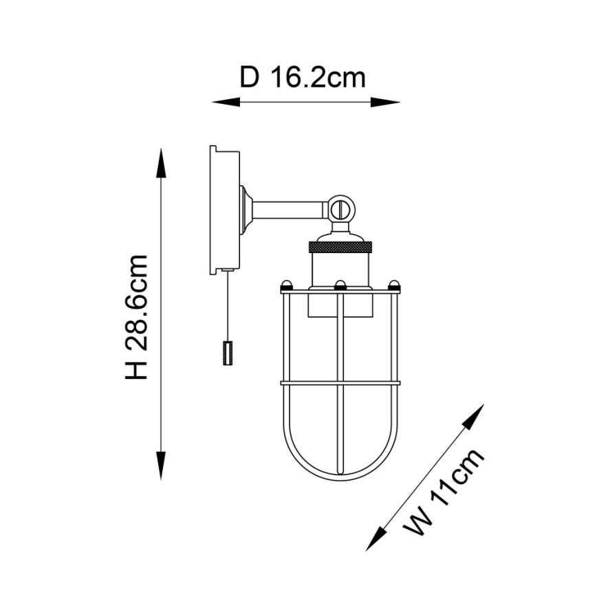 Endon 99952 - Aplique de baño CREW 1xE27/6W/230V IP44 latón