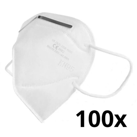 Equipo de protección - Respirador FFP2 NR (KN95) CE - Prueba DEKRA 100pcs