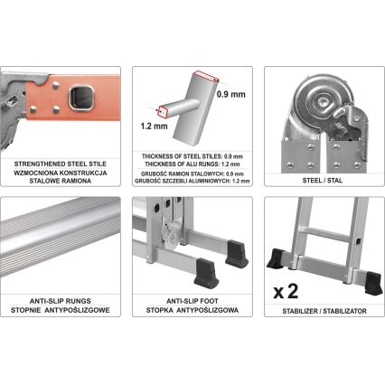 Escalera multifuncional de 3,4 m