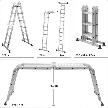 Escalera multifuncional de 3,4 m