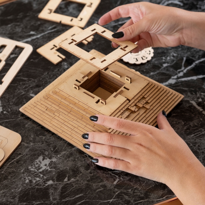 EscapeWelt - 3D puzzle mecánico de madera Pirámide