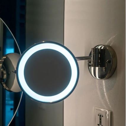 Espejo cosmético de pared LED LED/3W/6V 4xAA IP44