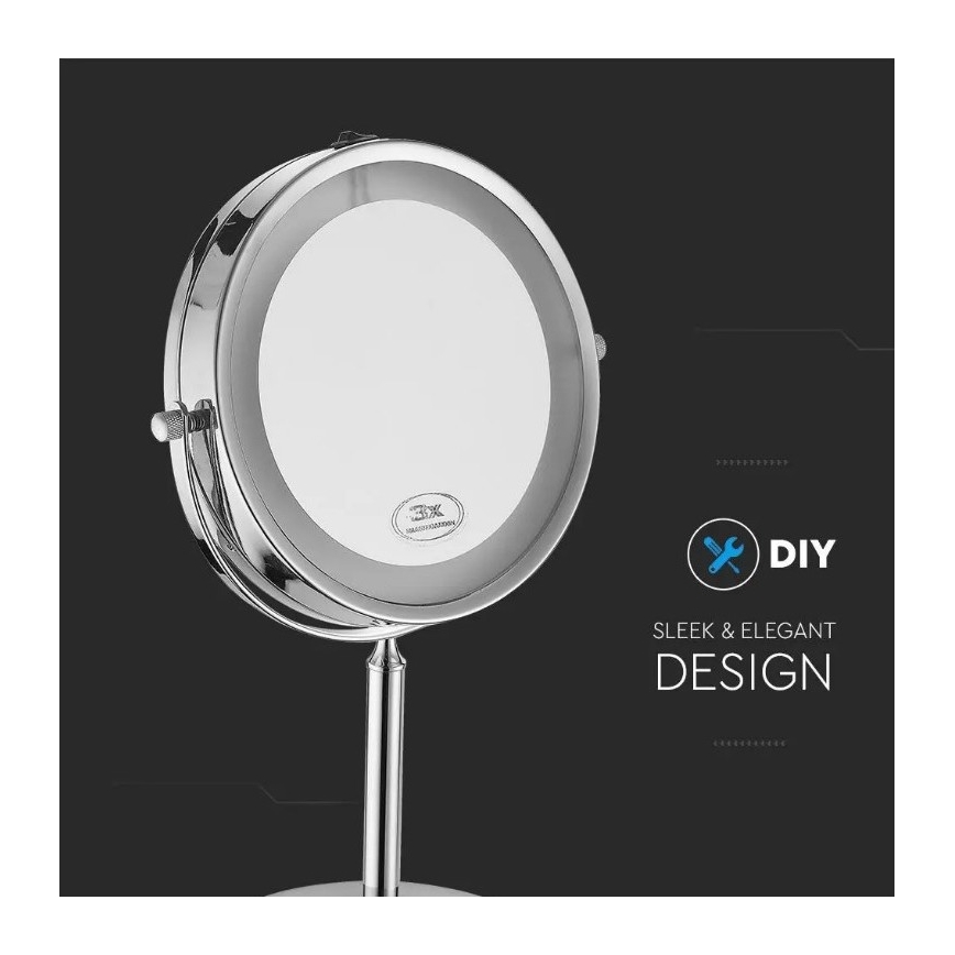 Espejo cosmético LED LED/3W/6V 4xAA IP44