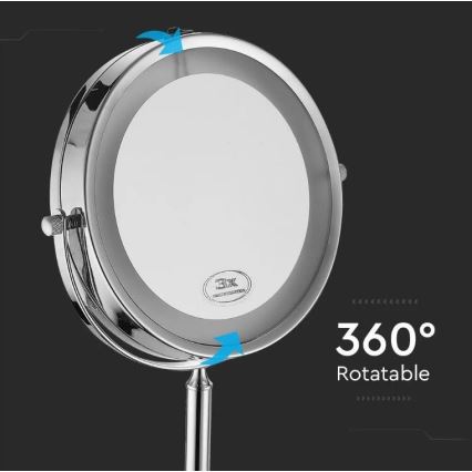 Espejo cosmético LED LED/3W/6V 4xAA IP44