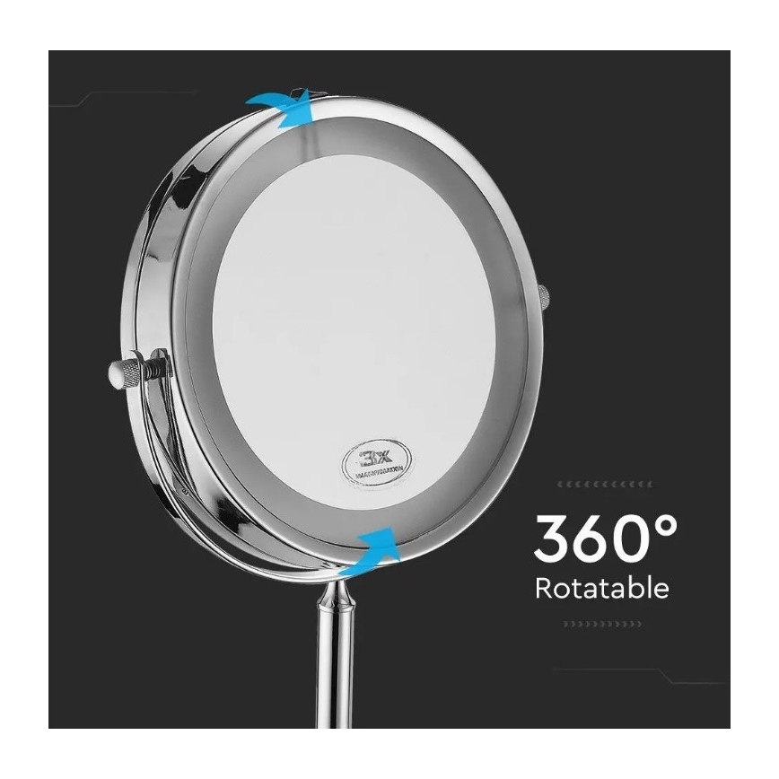 Espejo cosmético LED LED/3W/6V 4xAA IP44