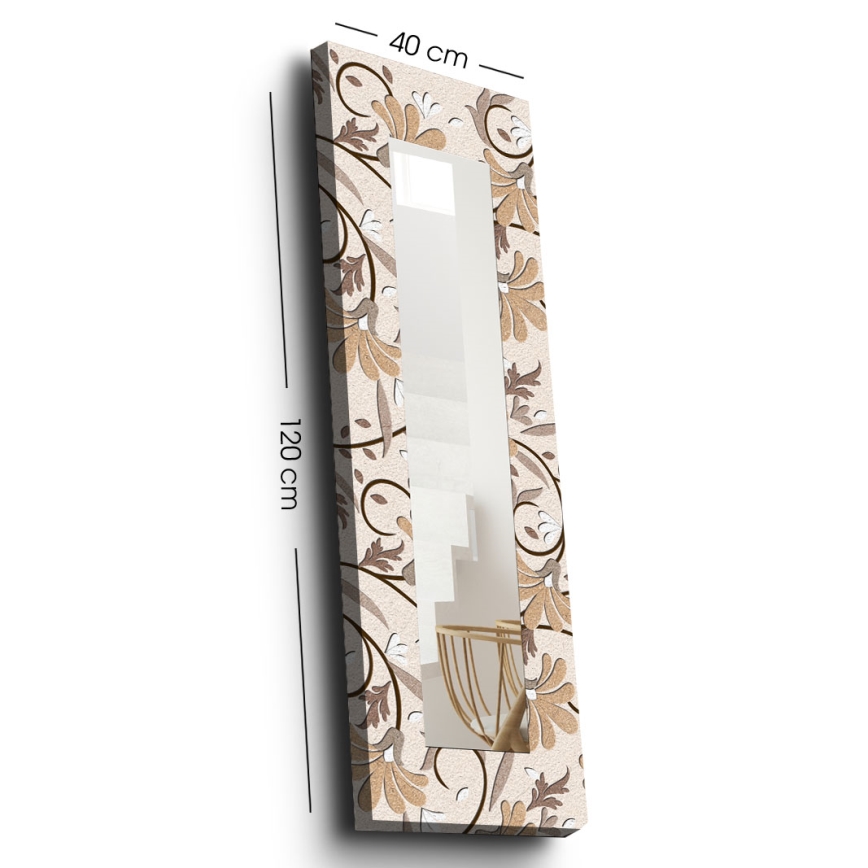 Espejo de pared 120x40 cm flores